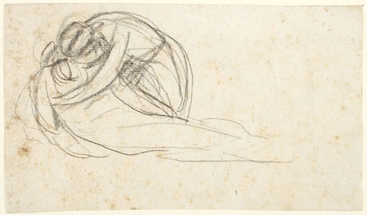 Mujer abrazando a una figura recostada (reverso: mitad inferior de dos figuras de pie) de George Romney