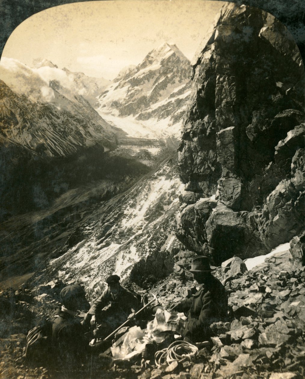 Monte Cook, y el glaciar y valle Hooker, Nueva Zelanda de George Rose