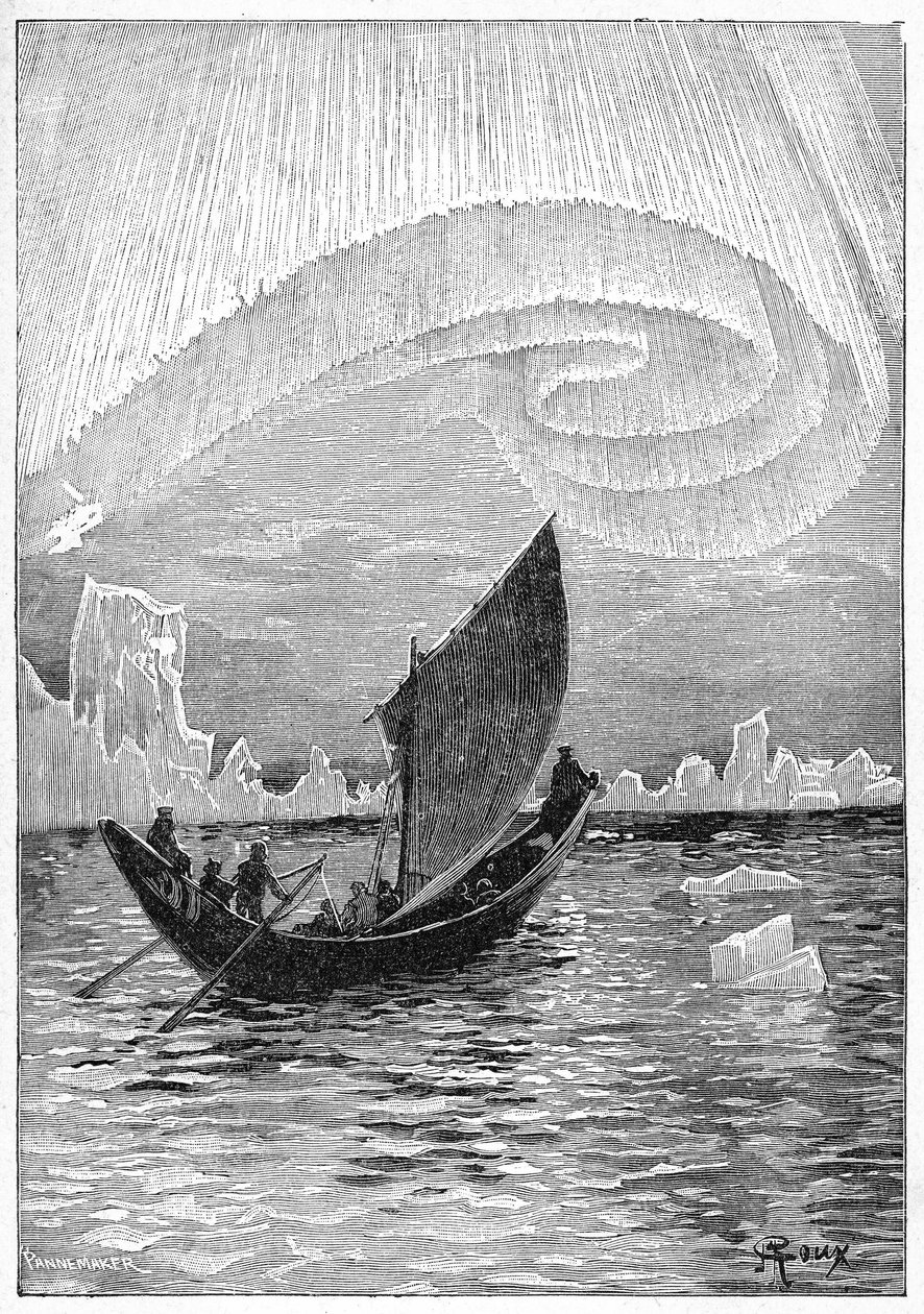 Ilustración de "La esfinge de hielo" de Julio Verne de George Roux