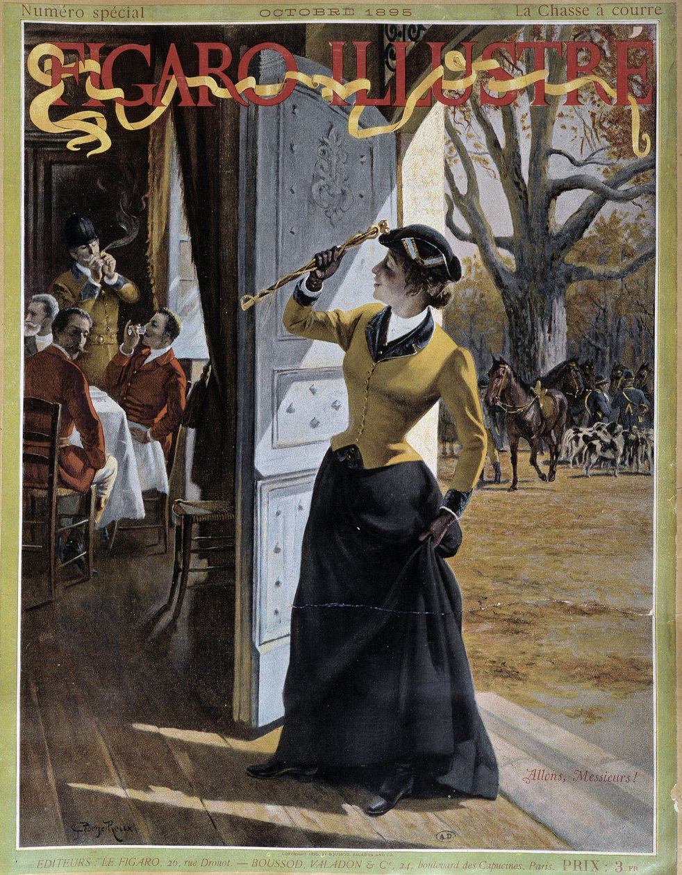 Mujer en traje de caza - en "Figaro Illustrated" de octubre de 1895 de George Roux