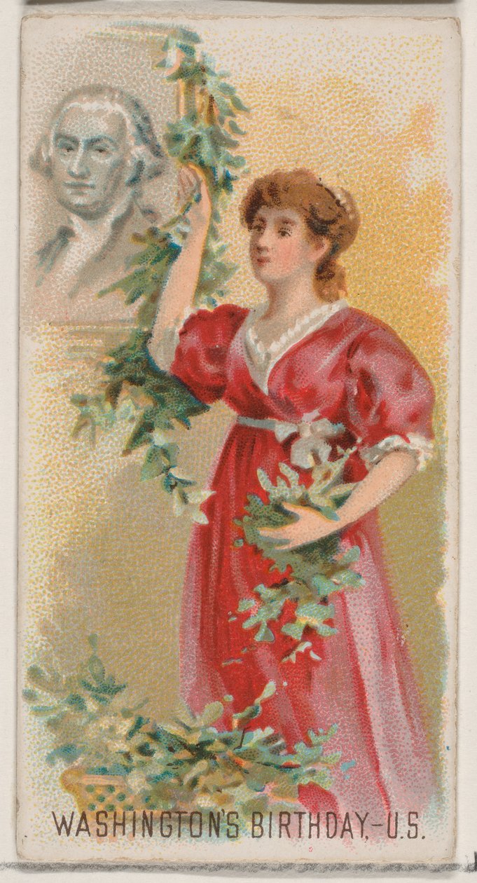 Cumpleaños de George Washington, Estados Unidos, de la serie de Fiestas N80 para la marca Duke..., 1890 de George S. Harris and Sons