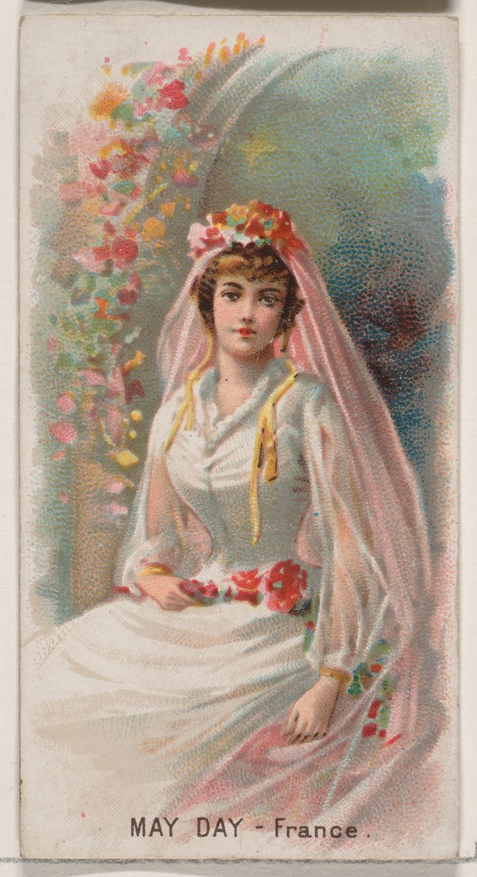 Día de Mayo, Francia, de la serie de vacaciones N80 para cigarrillos marca Duke, 1890 de George S. Harris and Sons