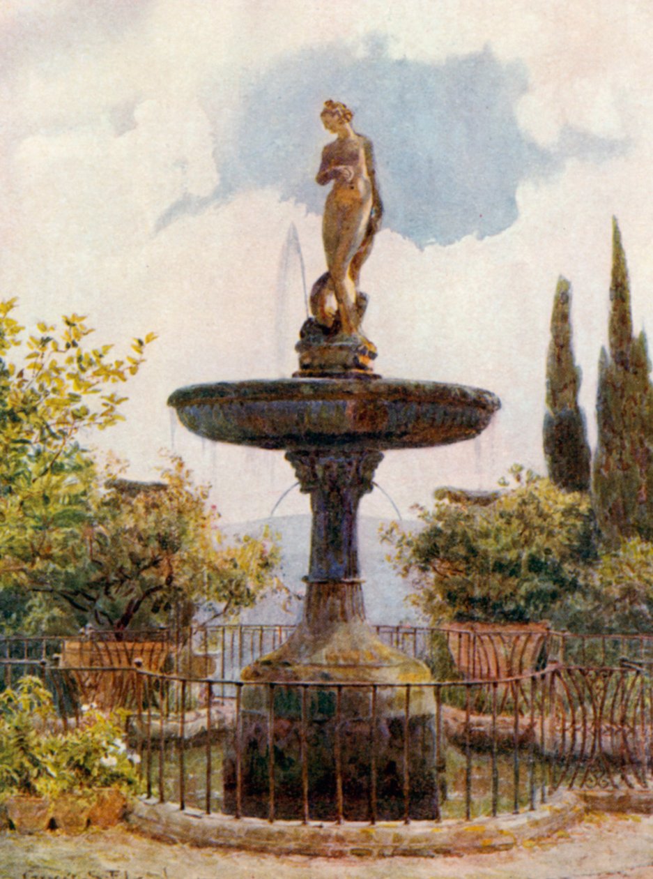 Una fuente noble (litografía en color) de George Samuel Elgood