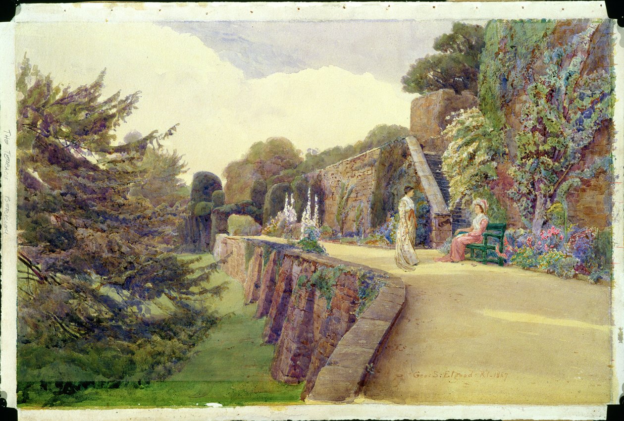 La Terraza en el Castillo de Berkeley, Gloucestershire de George Samuel Elgood
