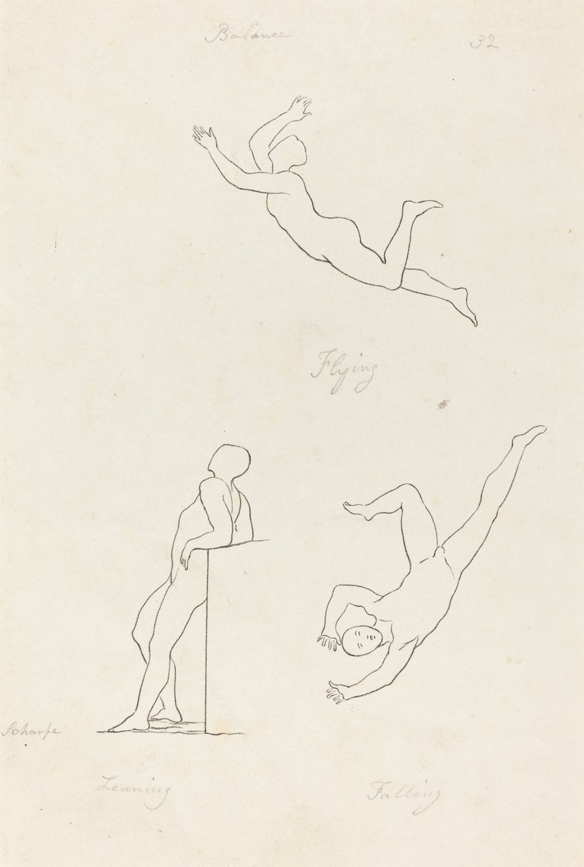 Inclinado, volando y cayendo de George Scharf after John Flaxman