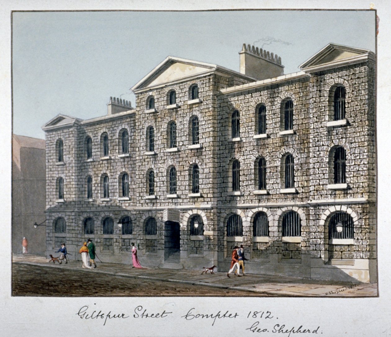 Giltspur Street Compter, Ciudad de Londres, 1812 de George Shepherd