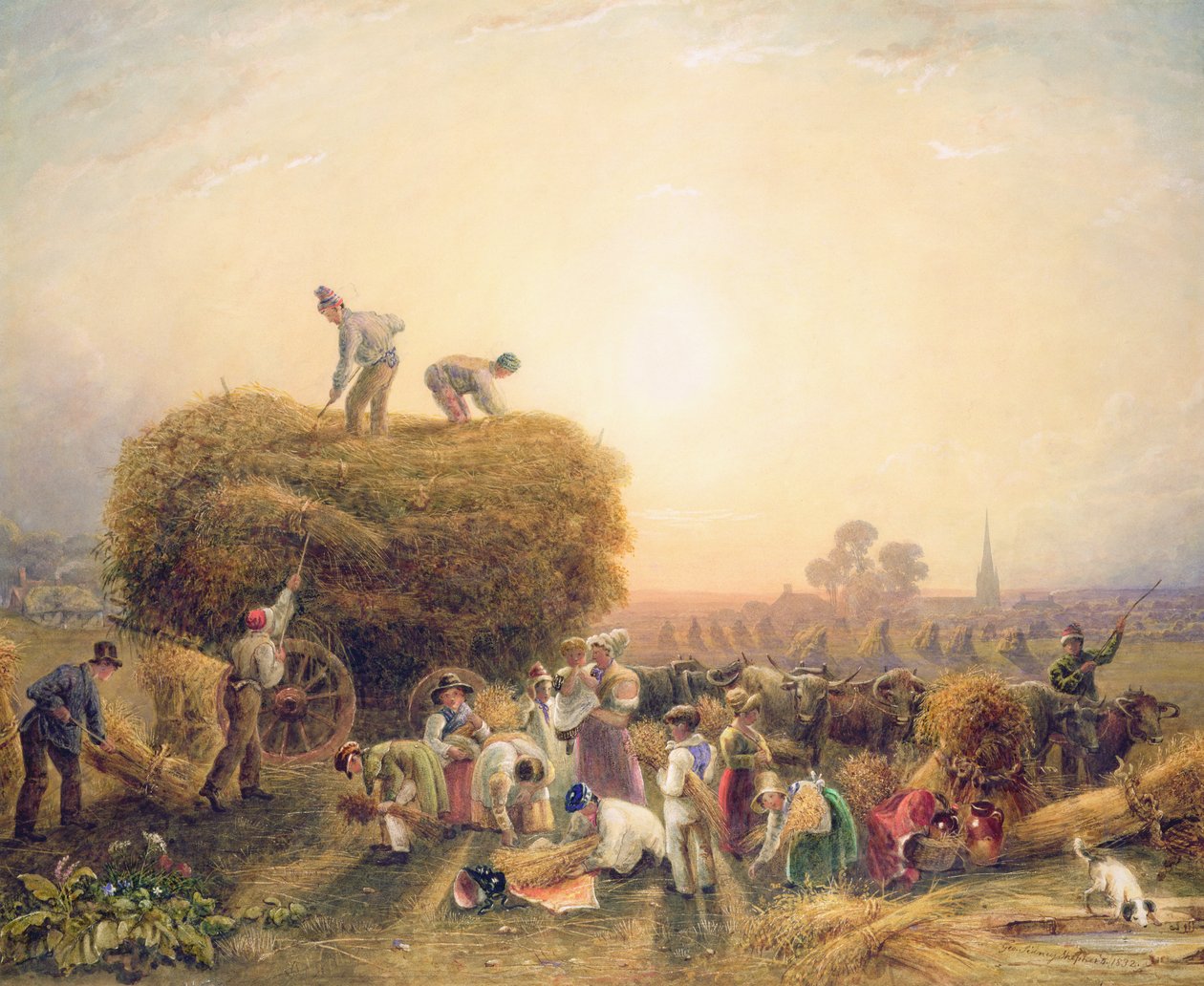 Haciendo heno, 1832 de George Shepherd