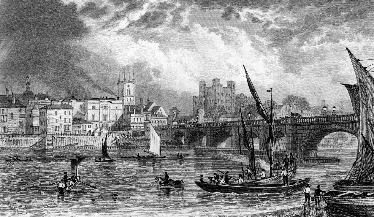 Puente de Rochester, grabado por H. Adlard, c.1830 de George Shepherd