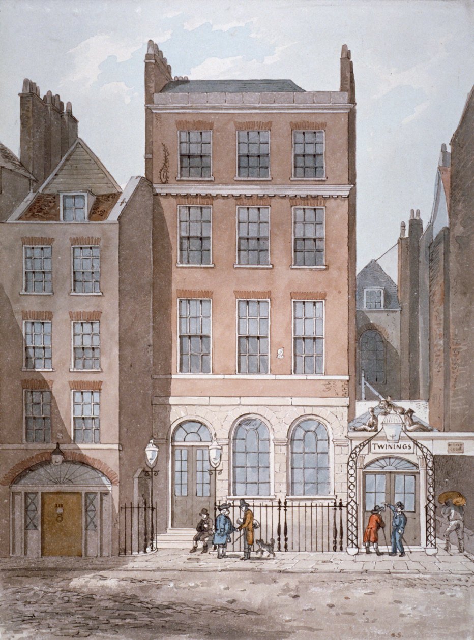 Casa bancaria de Snow y comerciantes de té de Twining, Strand, Westminster, Londres, c1810 de George Shepherd