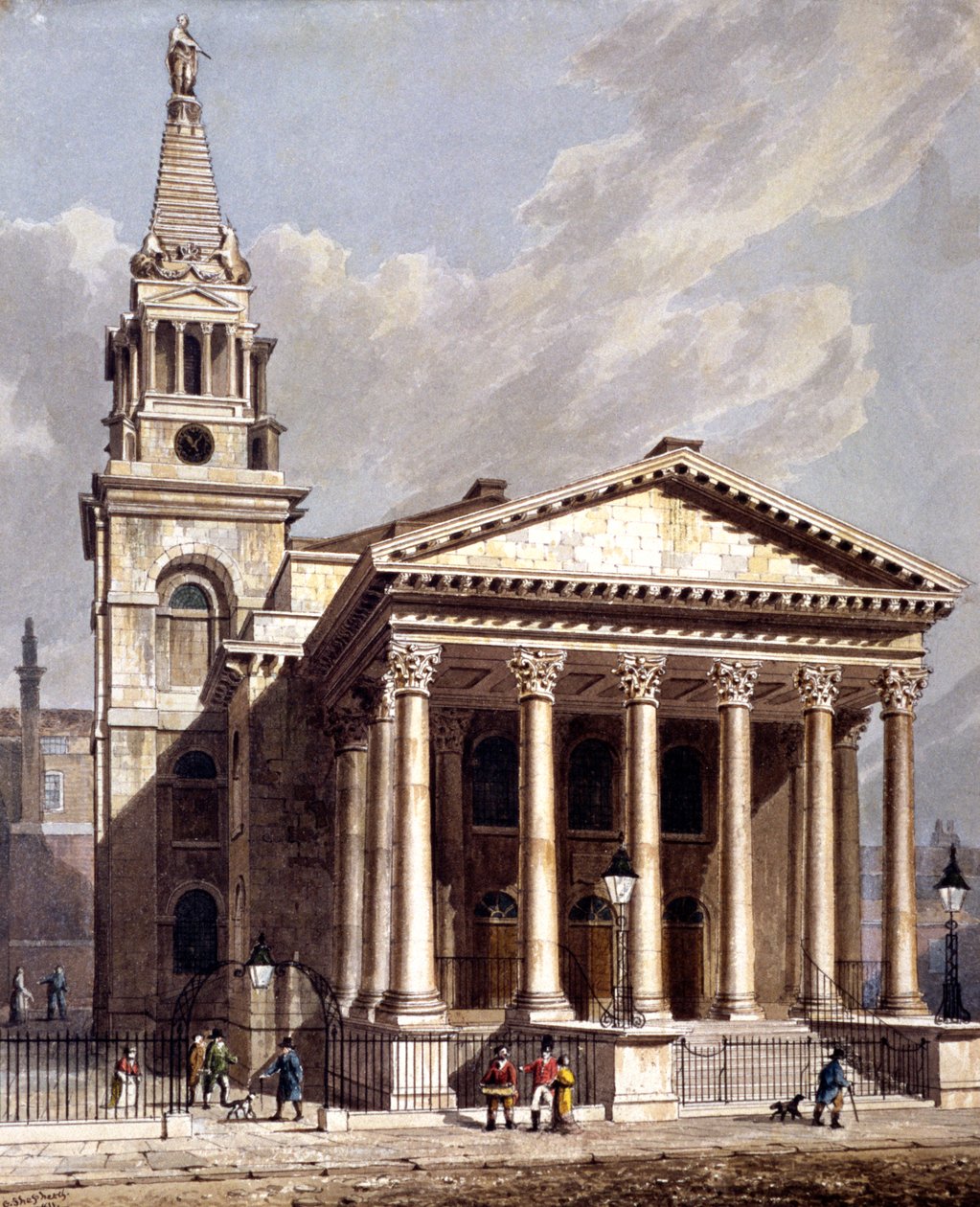 San Jorge, Bloomsbury, Holborn, Londres de George Shepherd