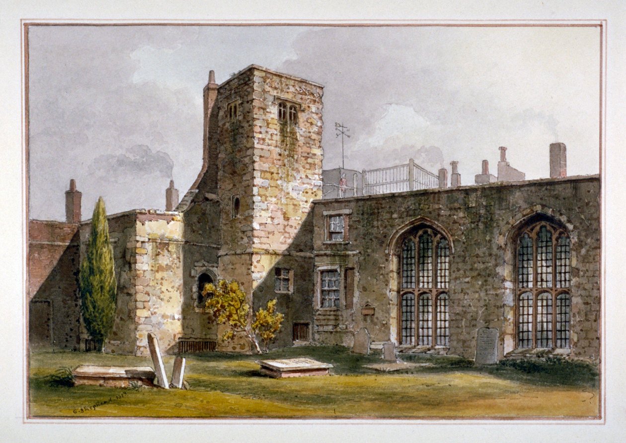 Vista de la capilla de Savoy, Palacio de Savoy, Westminster, 1819 de George Shepherd