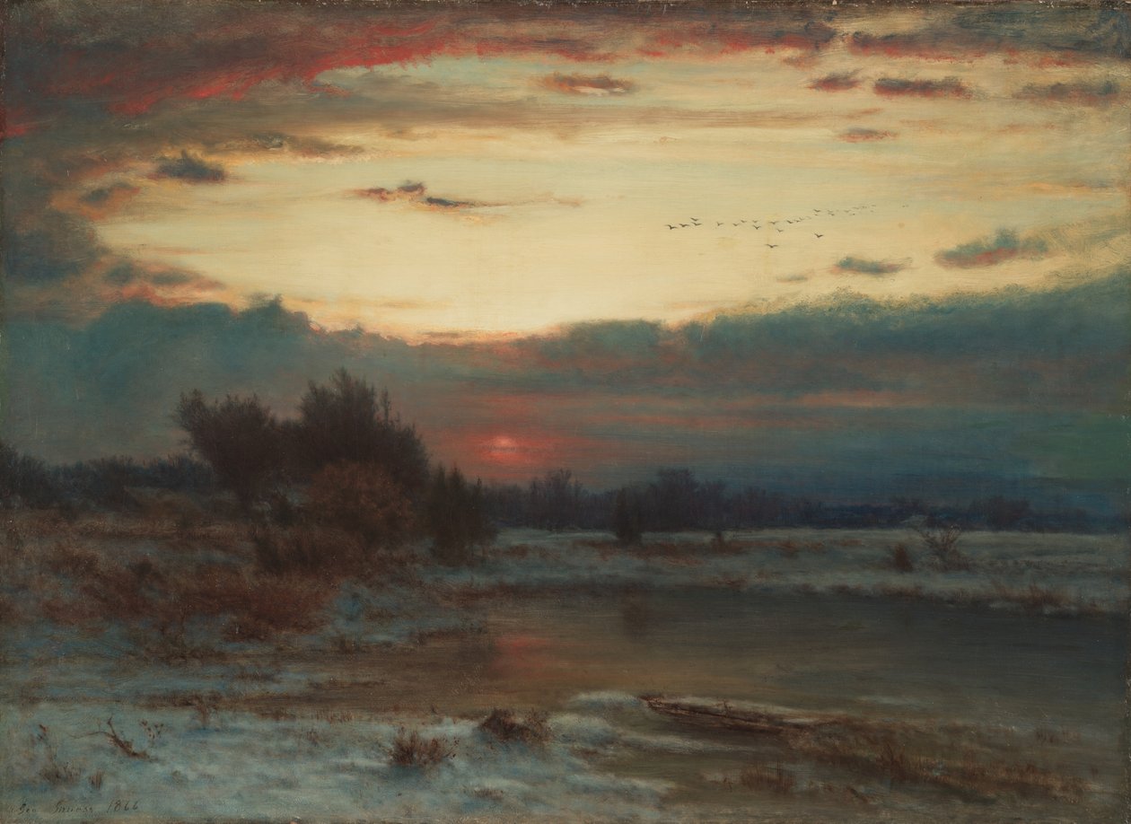 Un cielo de invierno de George Snr. Inness