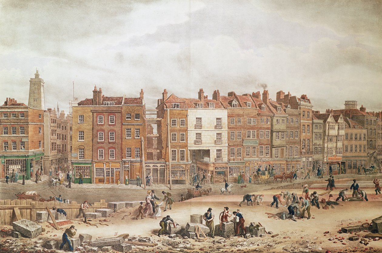Vista de High Street Southwark siendo la antigua carretera de George Snr Scharf