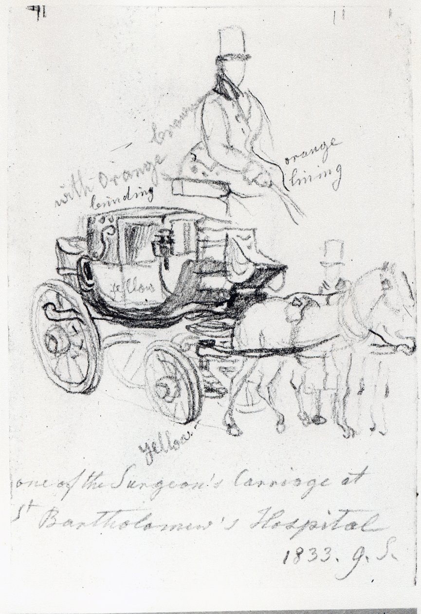 Carroza del Cirujano en el Hospital St. Bartholomew, Londres, 1833 de George Snr Scharf