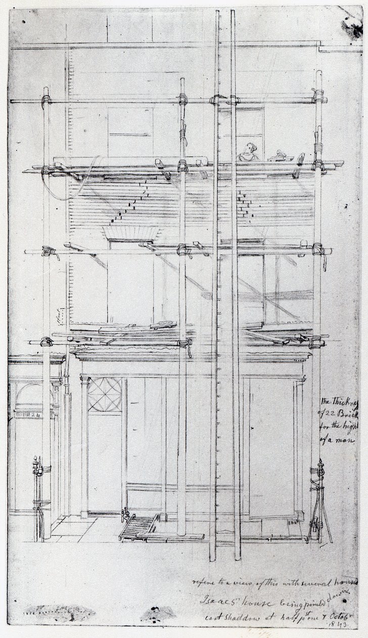 El exterior de la Casa de Isaac siendo pintada, 1843 de George Snr Scharf