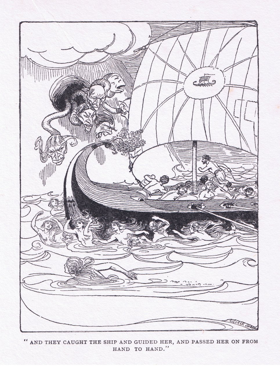 Y atraparon el barco y lo guiaron, y lo pasaron de mano en mano, de Los Héroes publicado por George Allen y Unwin 1929 de George Soper