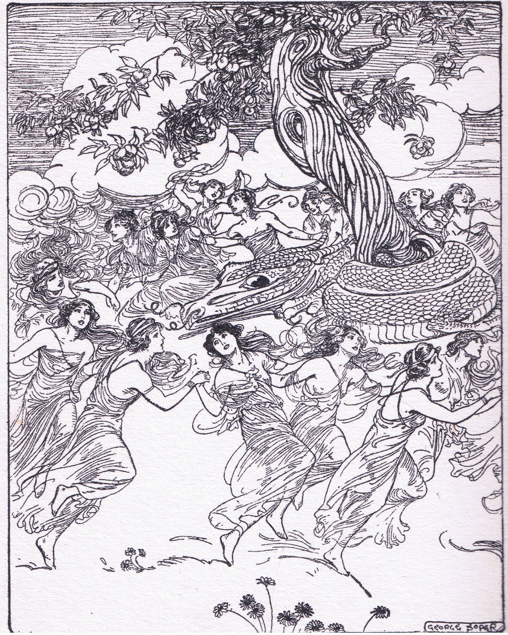 Bailando de la mano alrededor del árbol encantado, de Los Héroes publicado por George Allen y Unwin 1929 de George Soper