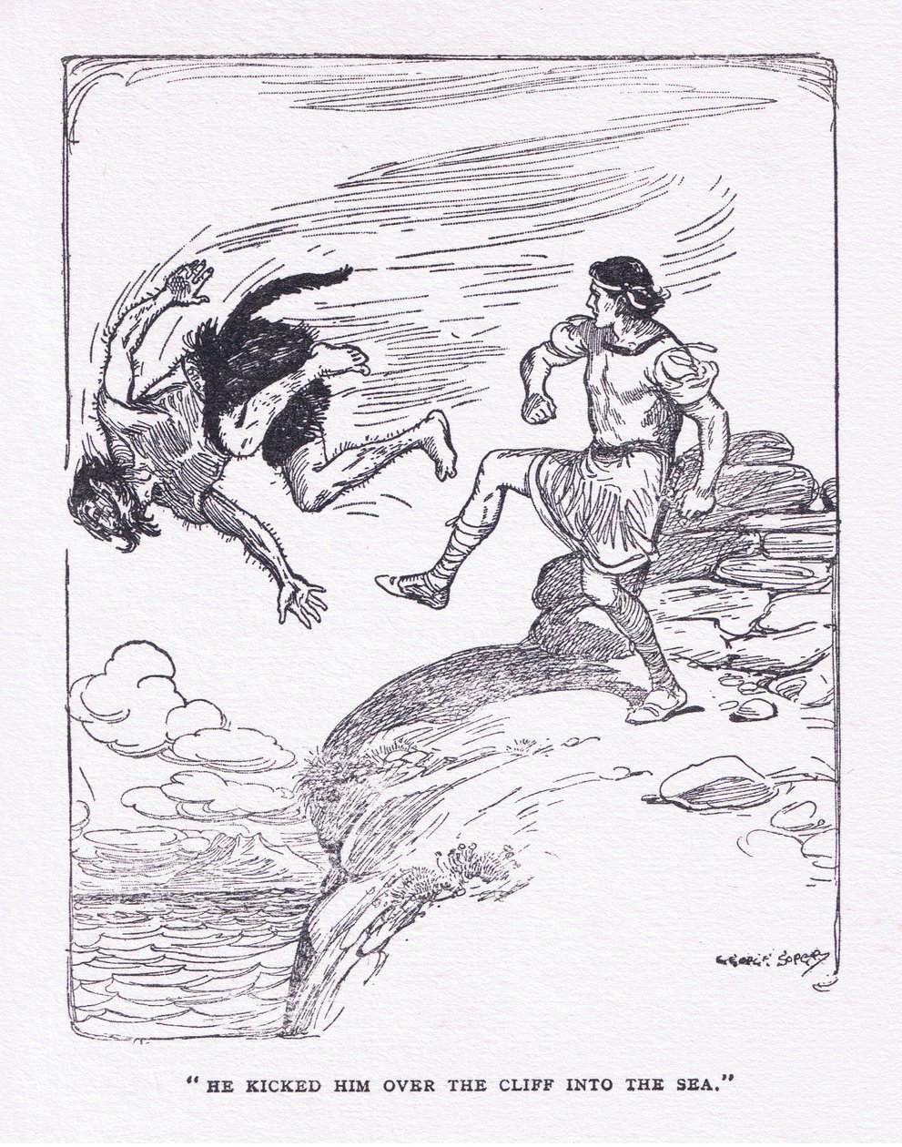 Lo pateó por el acantilado en el mar, de Los héroes publicado por George Allen and Unwin 1929 de George Soper