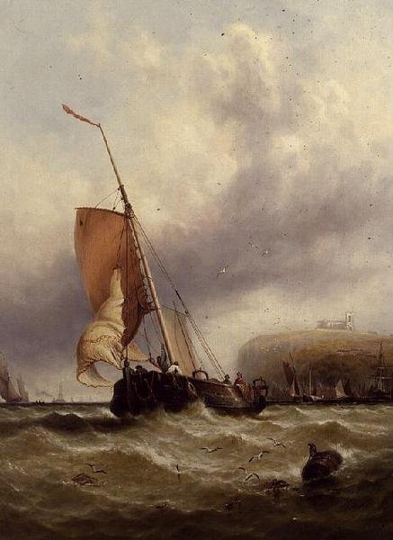 Barco de pesca en un mar agitado de George Stainton