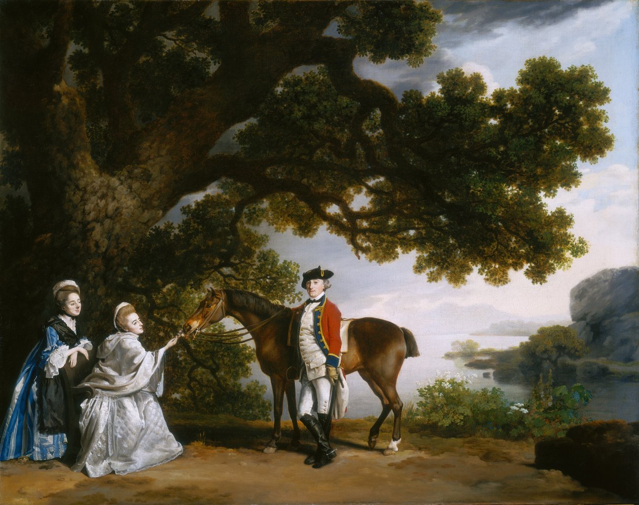 Capitán Samuel Sharpe Pocklington con su esposa, Pleasance, y posiblemente su hermana, Frances de George Stubbs