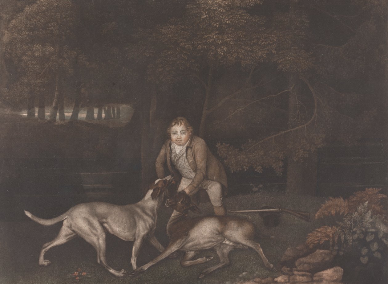 [Freeman, Guardián del Conde de Clarendon, con un sabueso y una cierva herida]: reeditado tras la muerte de Stubbs con el título: La muerte de la cierva de George Stubbs