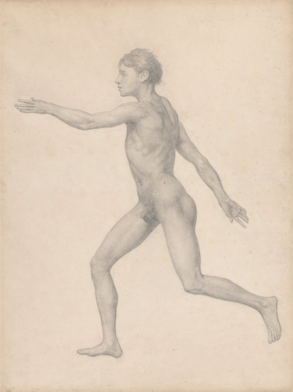Figura humana, vista lateral, sin diseccionar (estudio terminado para el cuadro VIII) de George Stubbs