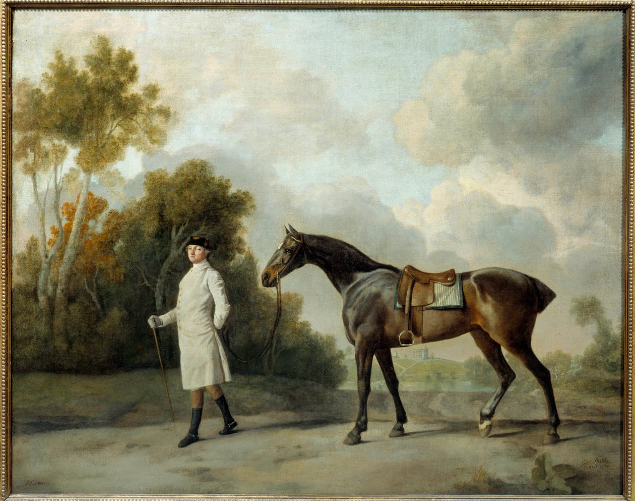 Retrato de Assheton, Primer Vizconde Curzon y su yegua María de George Stubbs