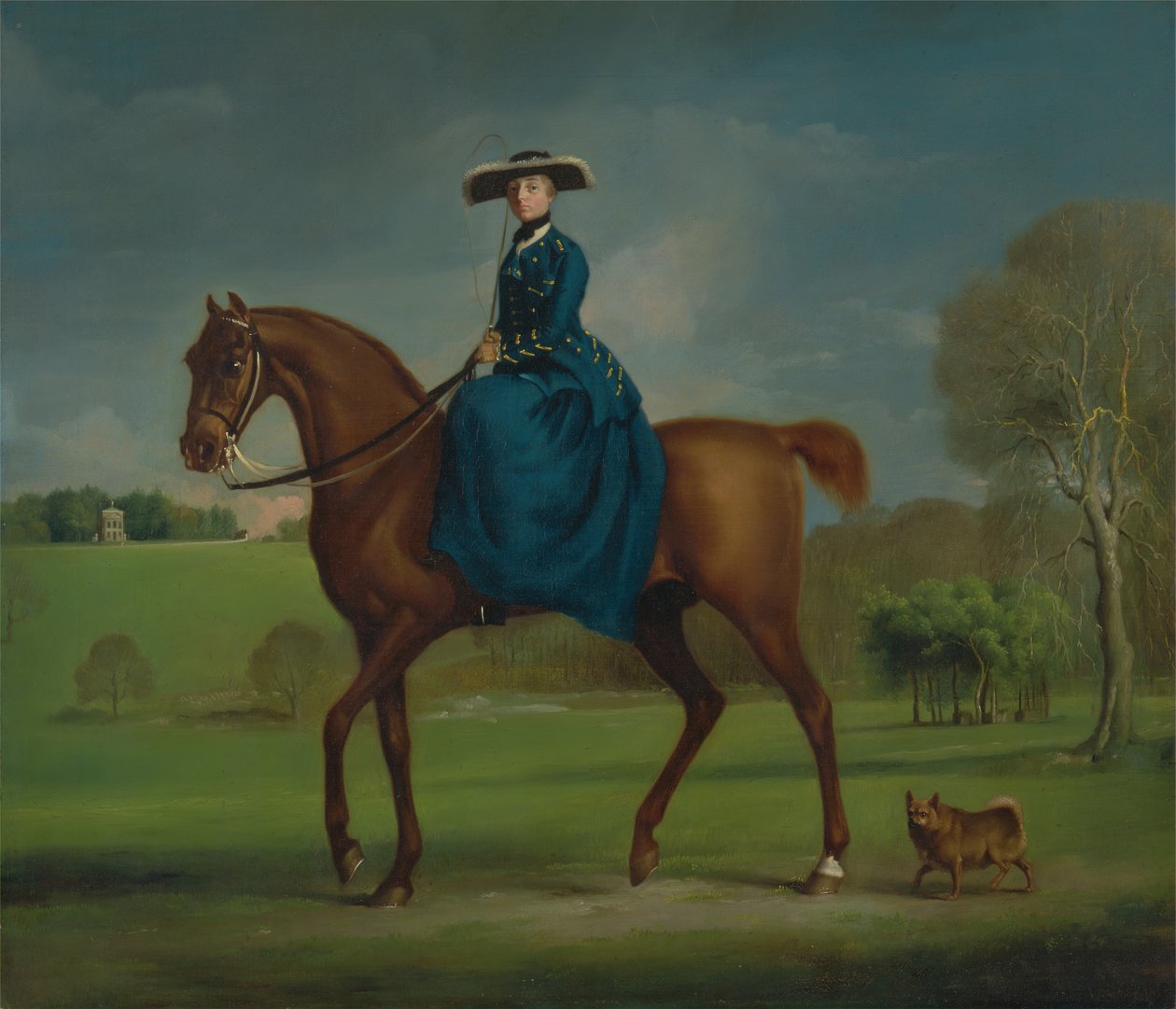 La condesa de Coningsby con el traje de la caza de Charlton, ca. 1760 de George Stubbs