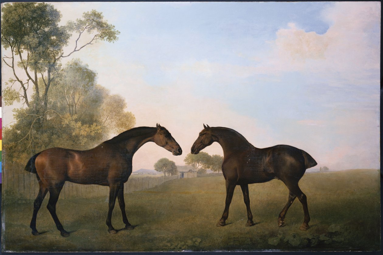 Dos cazadores en el pasto de George Stubbs