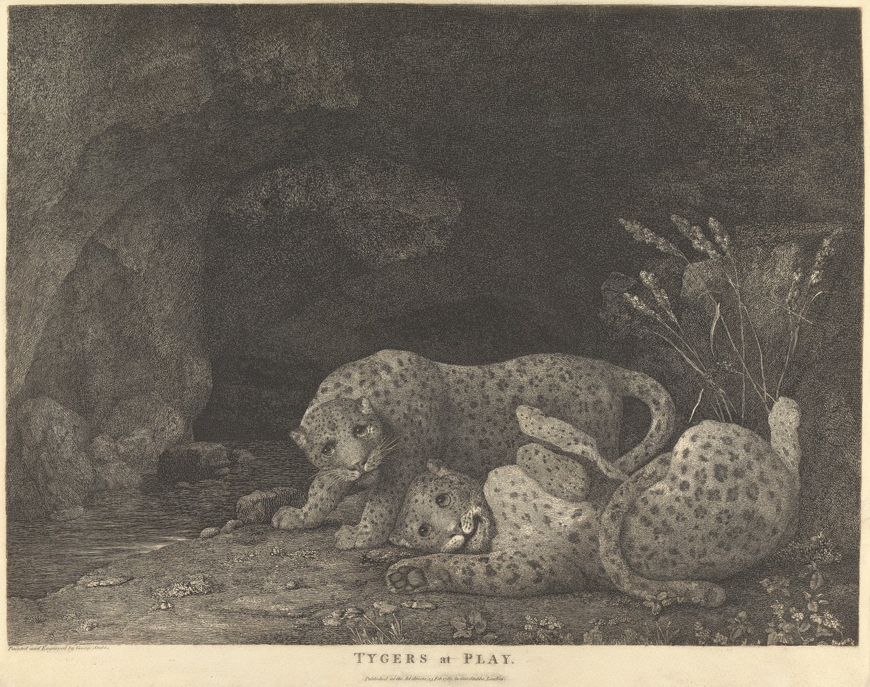 Tigres en juego de George Stubbs