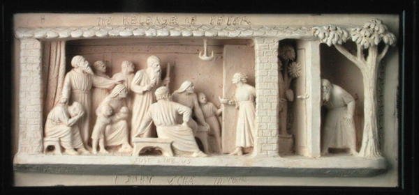 La liberación de Pedro, fabricado por Doulton & Co., c.1872-82 de George Tinworth