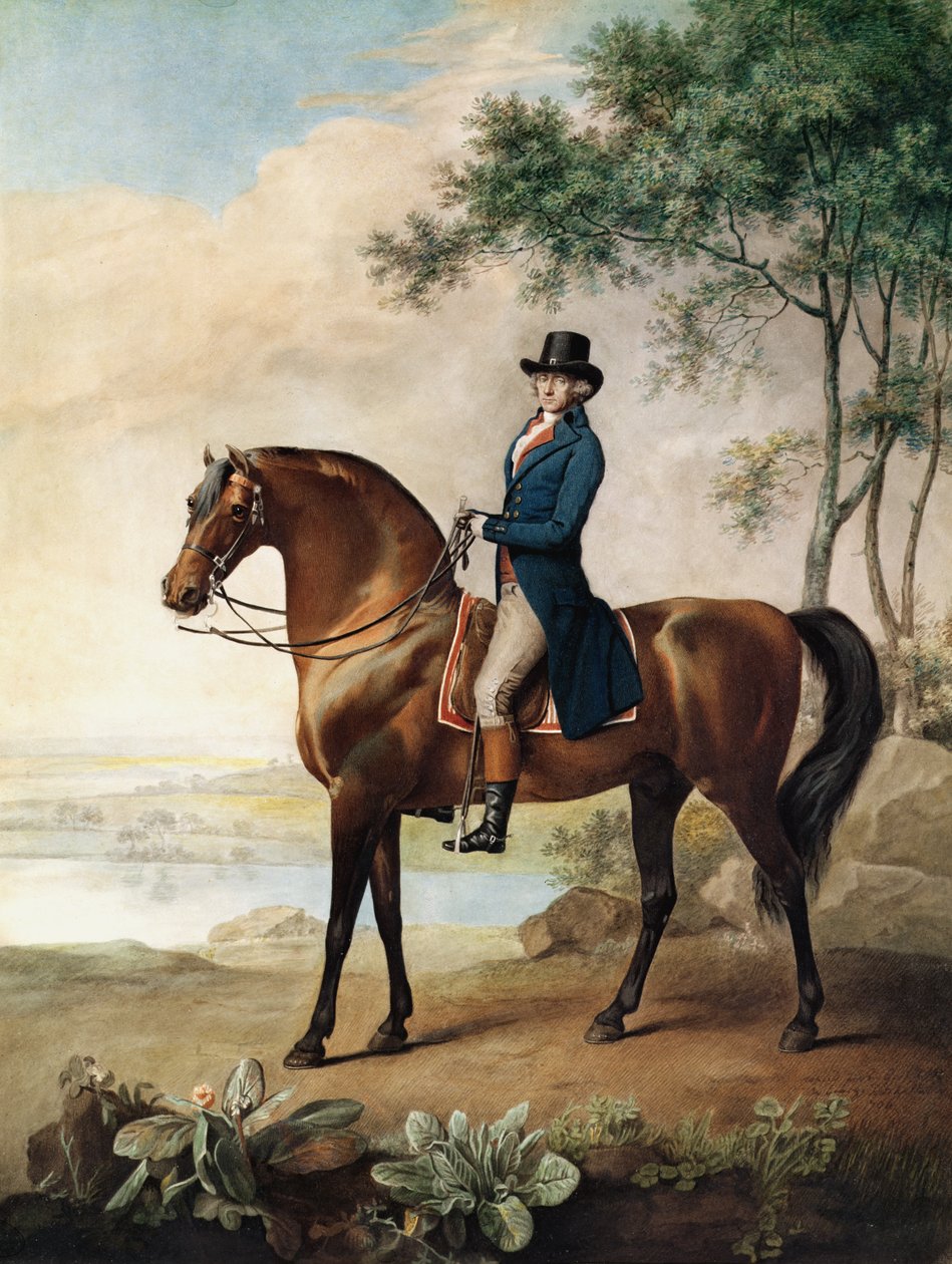 Warren Hastings Esq. en su caballo árabe, después de una pintura de George Stubbs de George Townley Stubbs
