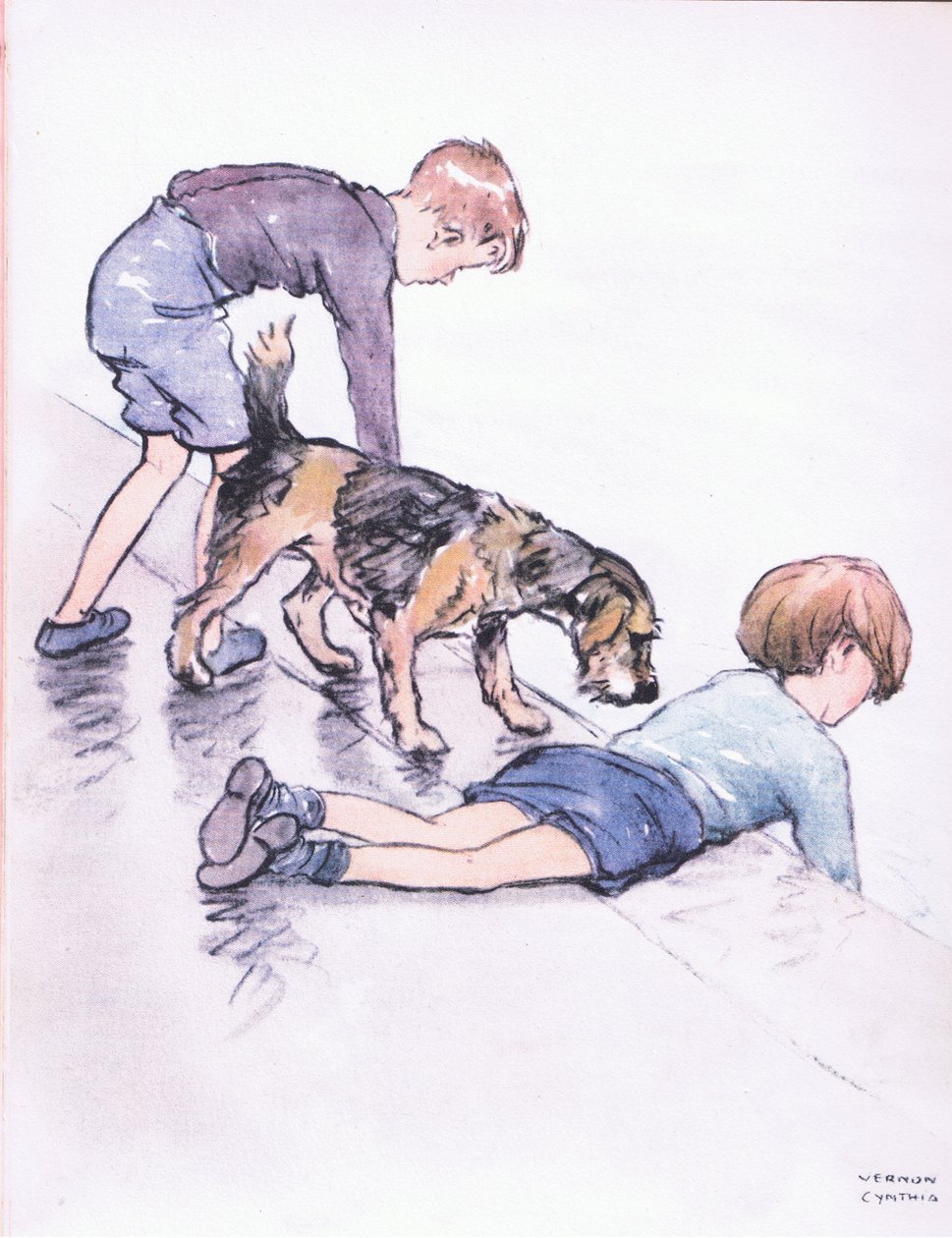 Pesca, desde el muelle, de Mudlarks publicado por Collins de George Vernon Stokes