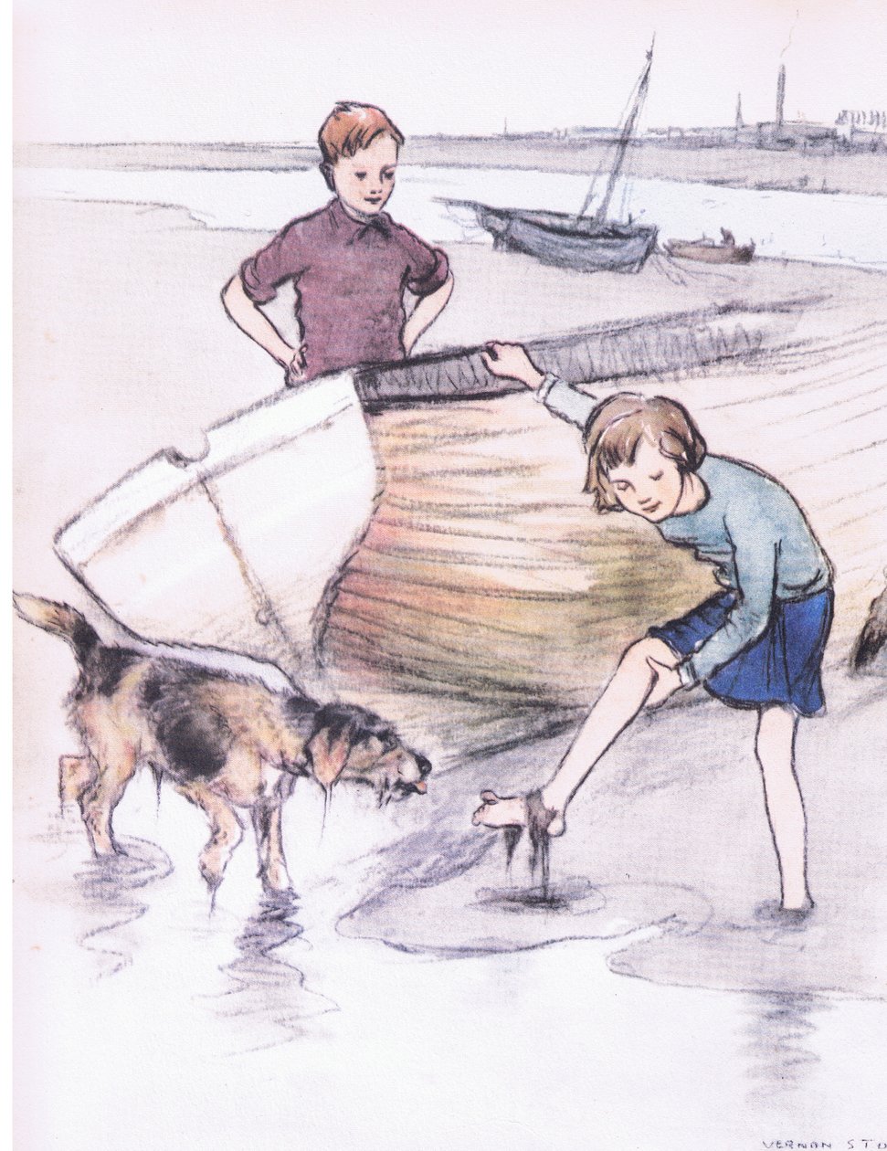 Vicky y Bill con Rosie, de Mudlarks publicado por Collins de George Vernon Stokes