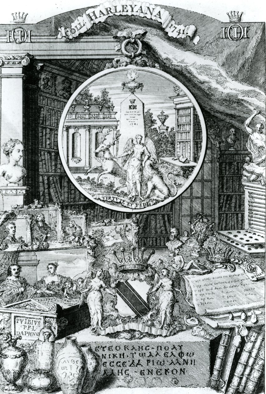 Exlibris de Lord Harley, 1741 de George Vertue