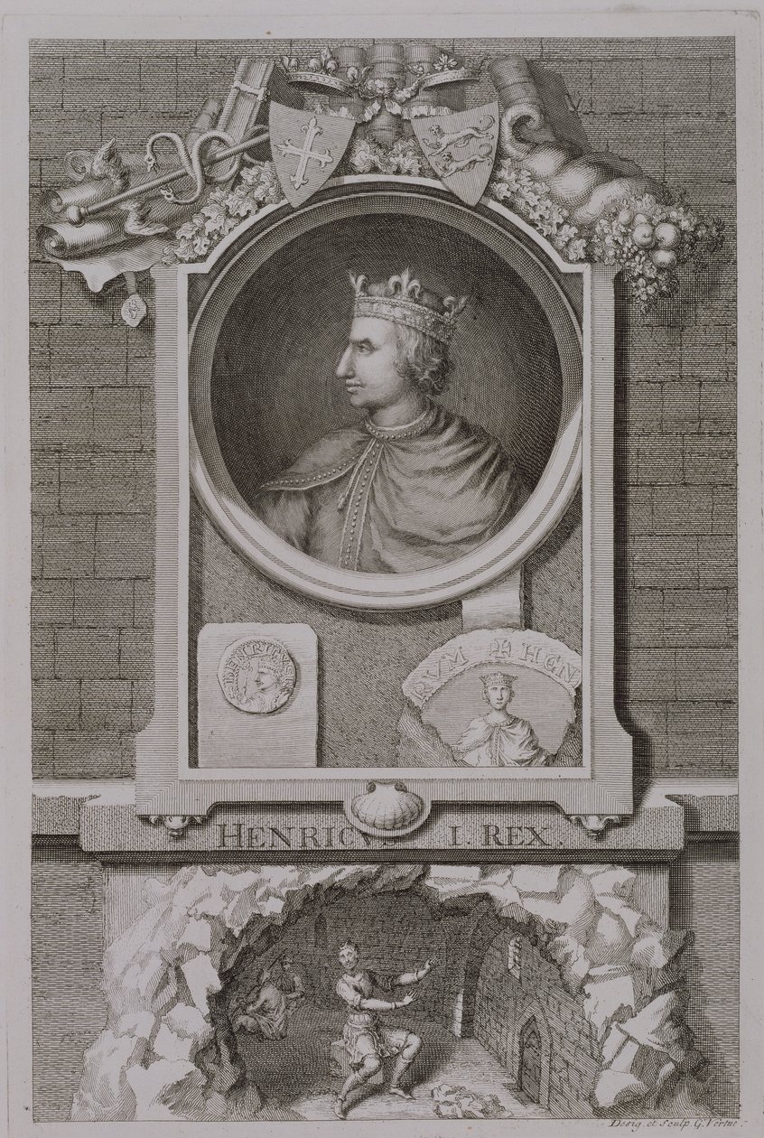 Enrique I (1068-1135) Rey de Inglaterra desde 1100, grabado por el artista de George Vertue