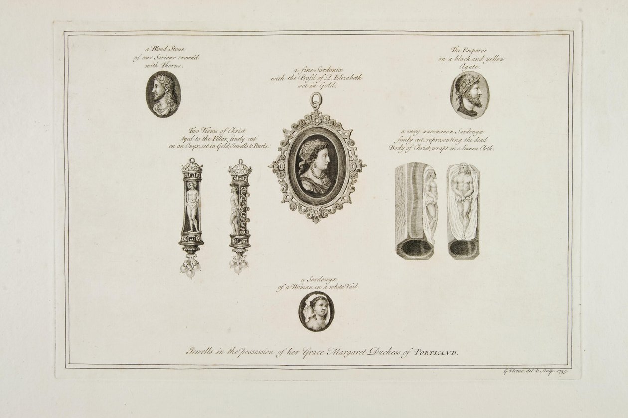 Joyas en posesión de Su Gracia Margaret Duquesa de Portland, 1749 de George Vertue