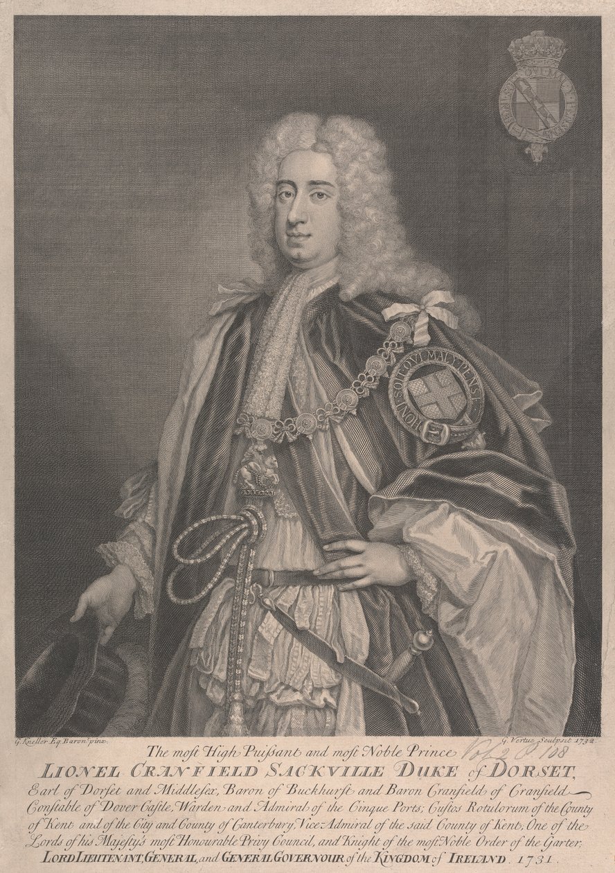 Lionel Cranfield Sackville, I Duque de Dorset de George Vertue