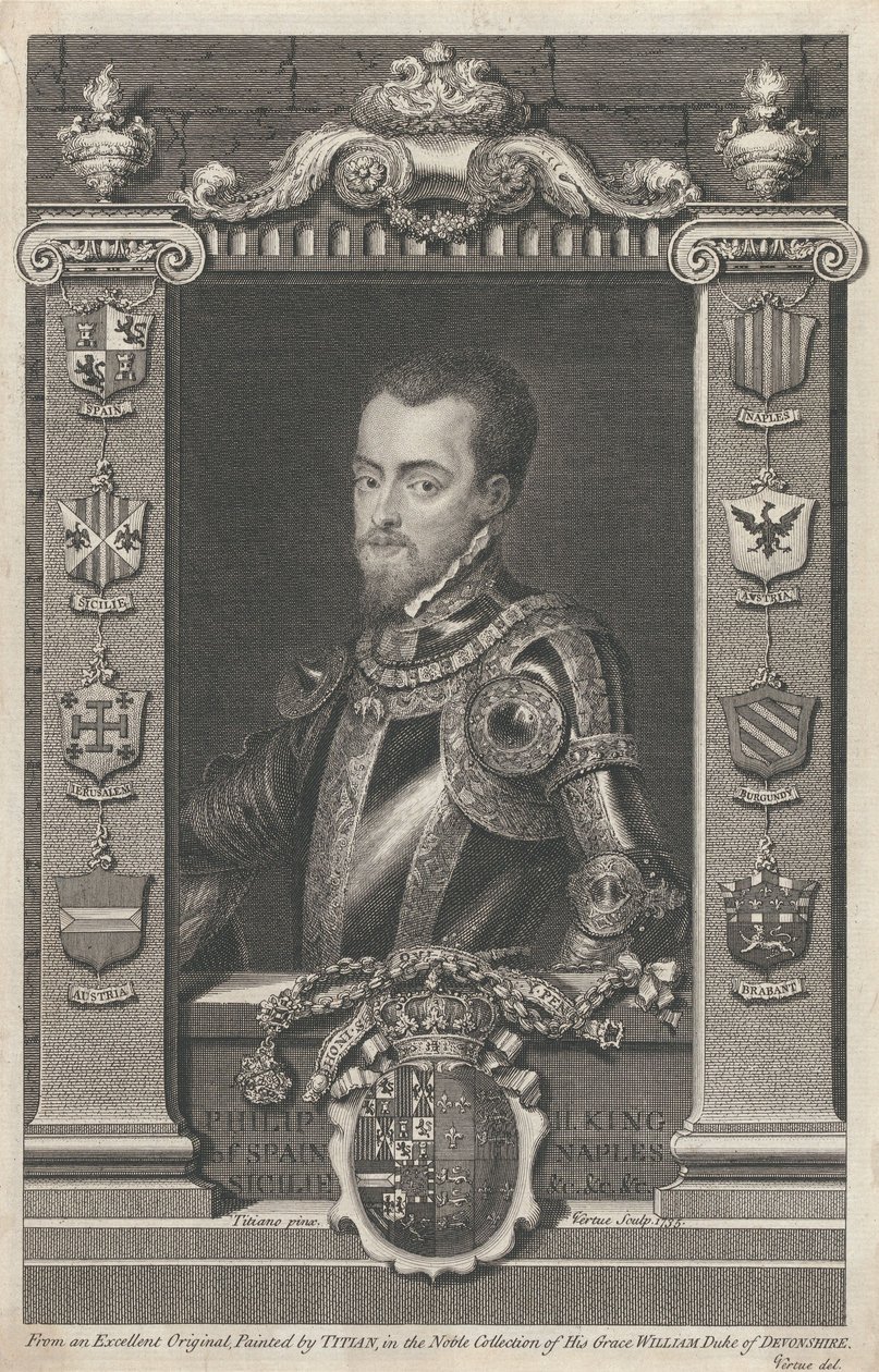 Felipe II, rey de España de George Vertue