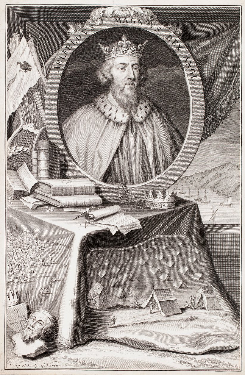 Retrato de Alfredo el Grande de George Vertue