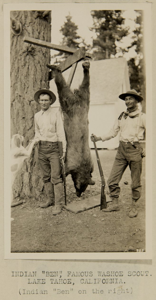 El indio "Ben", famoso explorador Washoe. Lago Tahoe, California de George W. Ingalls