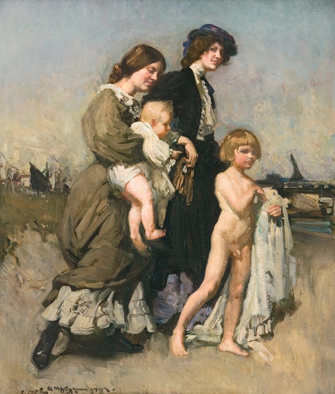 El grupo de vacaciones (Los bañistas) de George Washington Lambert