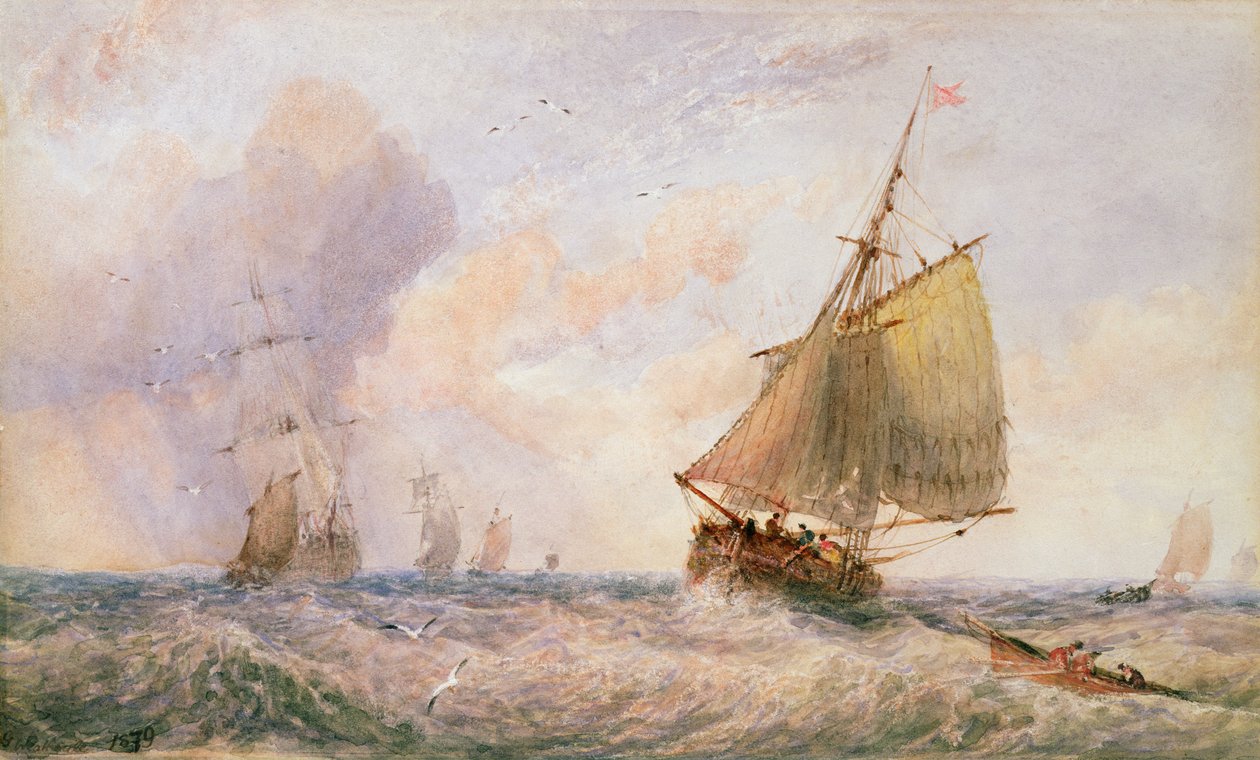 Embarcaciones frente a Whitby, 1879 de George Weatherill