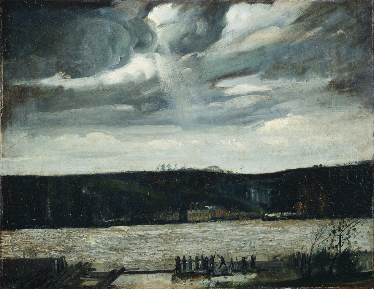 Un día nublado (río Hudson: chubasco que se acerca) de George Wesley Bellows