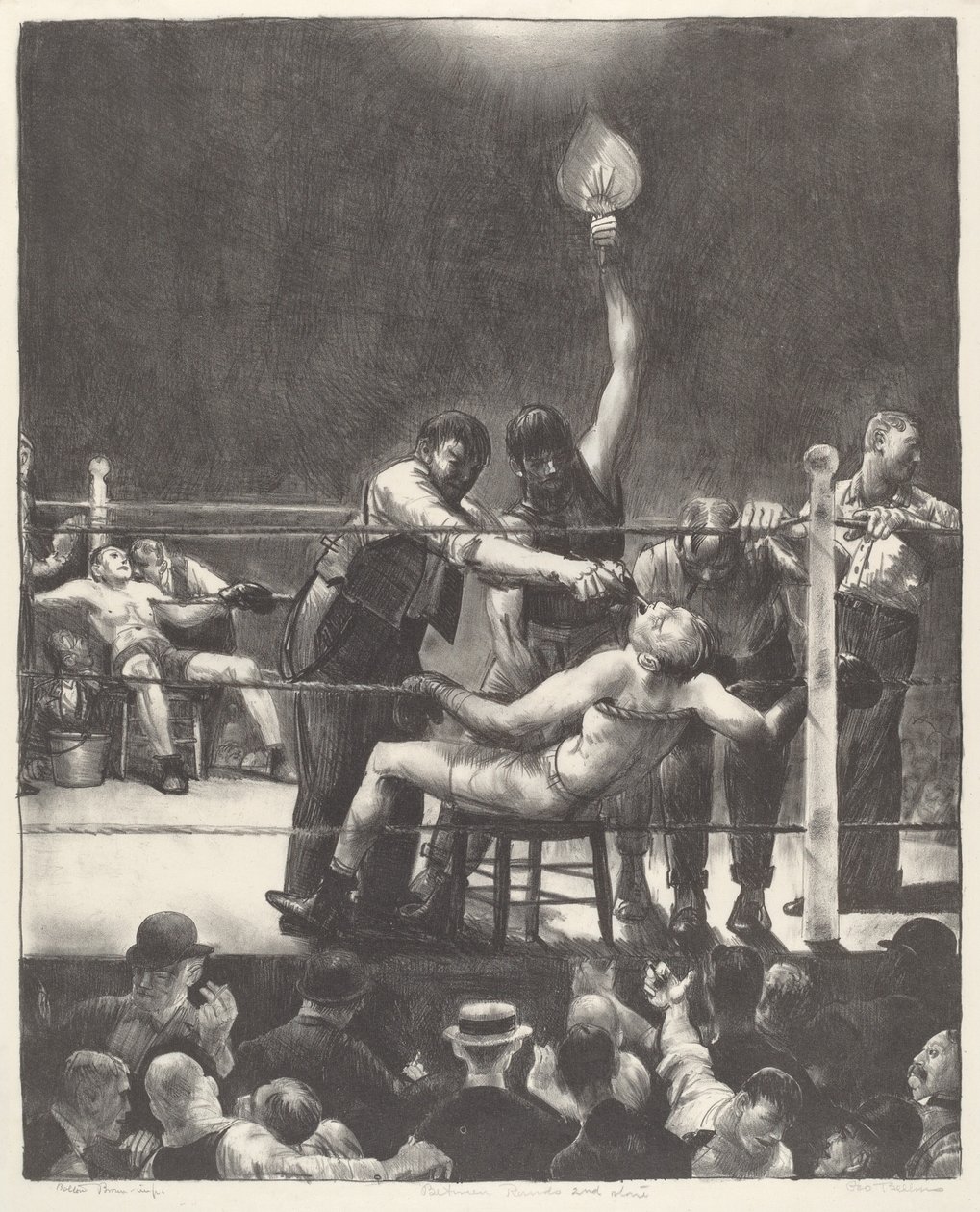 Entre rondas, pequeño, segunda piedra, 1923 de George Wesley Bellows