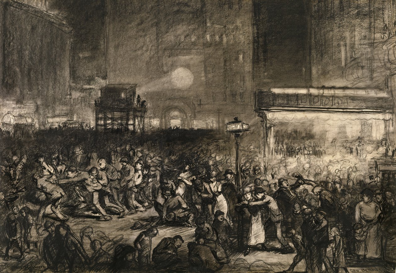 Noche Electoral en Times Square, 1906 de George Wesley Bellows
