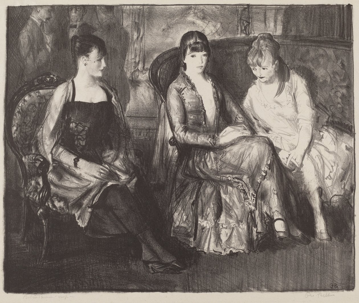 Elsie, Emma y Marjorie, segunda piedra, 1921 de George Wesley Bellows