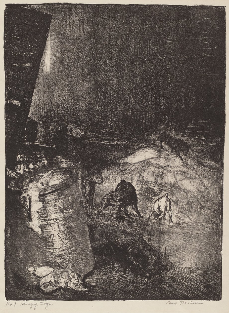 Perros hambrientos, segunda piedra, 1916 de George Wesley Bellows