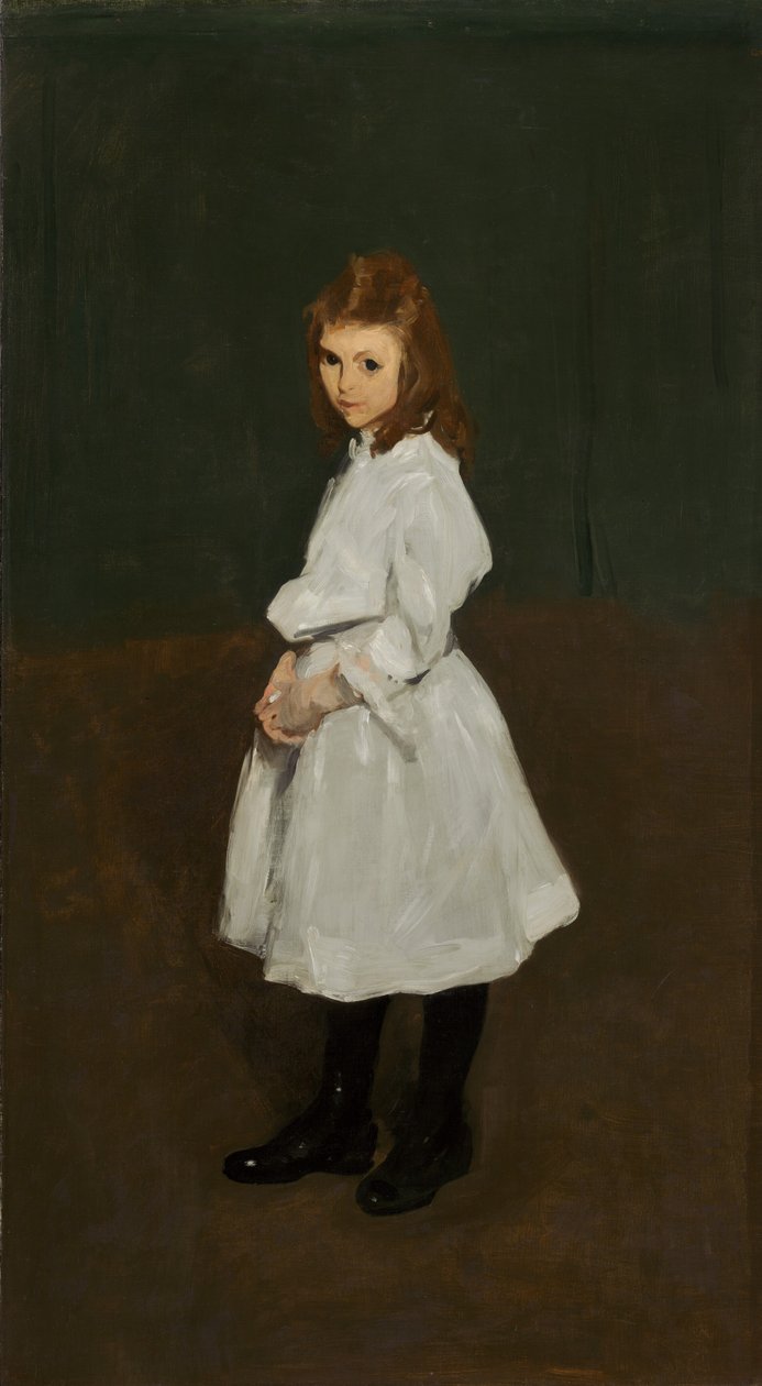 Niña Pequeña en Blanco Queenie Burnett, 1907 de George Wesley Bellows