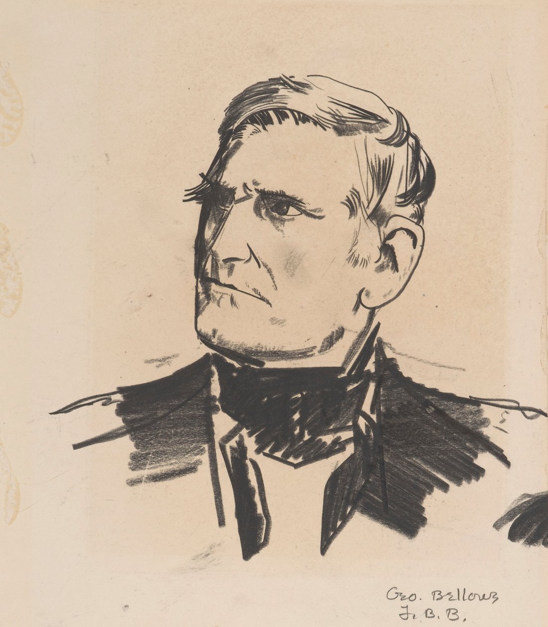 Retrato de hombre, c.1922 (lápiz litográfico sobre papel) de George Wesley Bellows